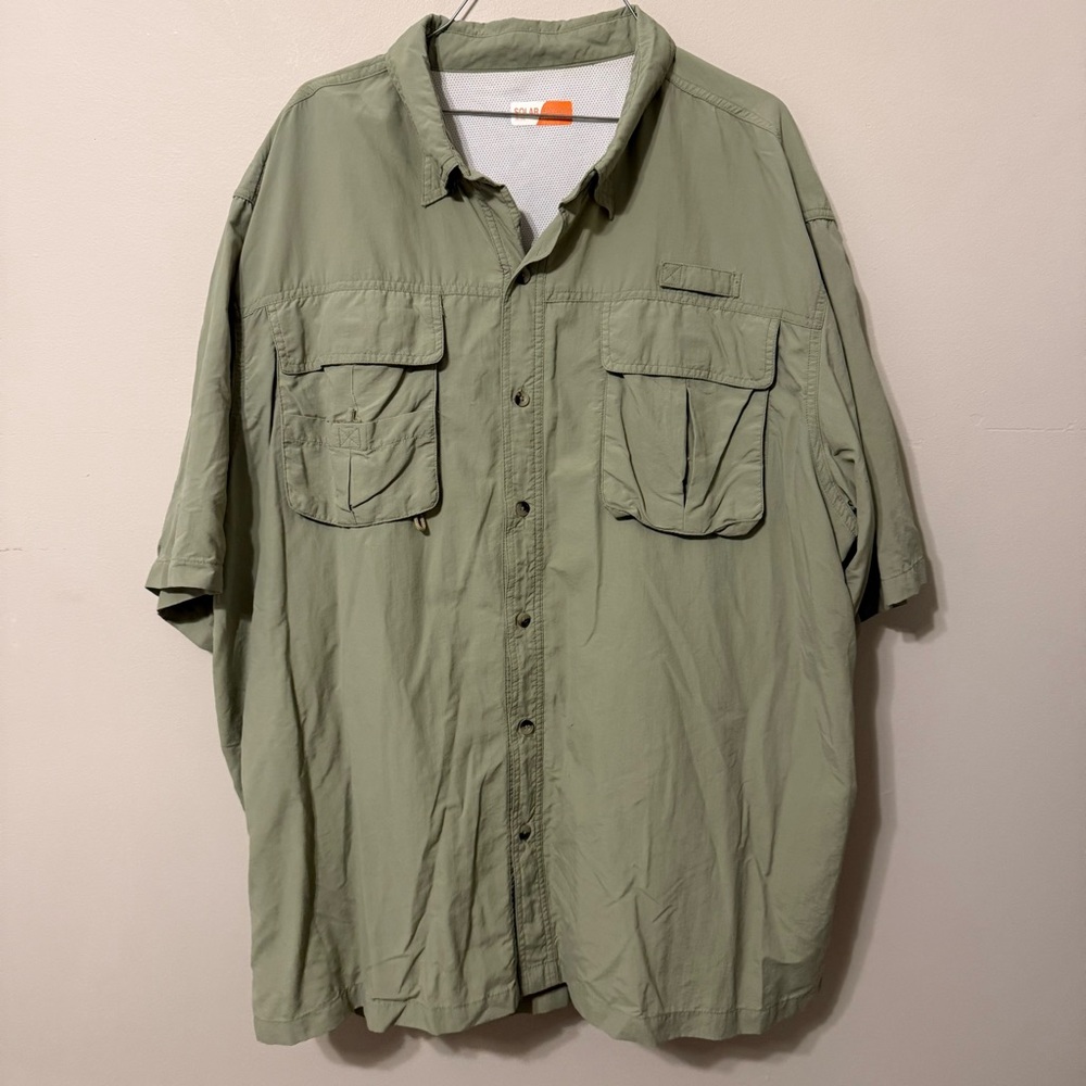 Men's Casual Olive Button-Down Shirt